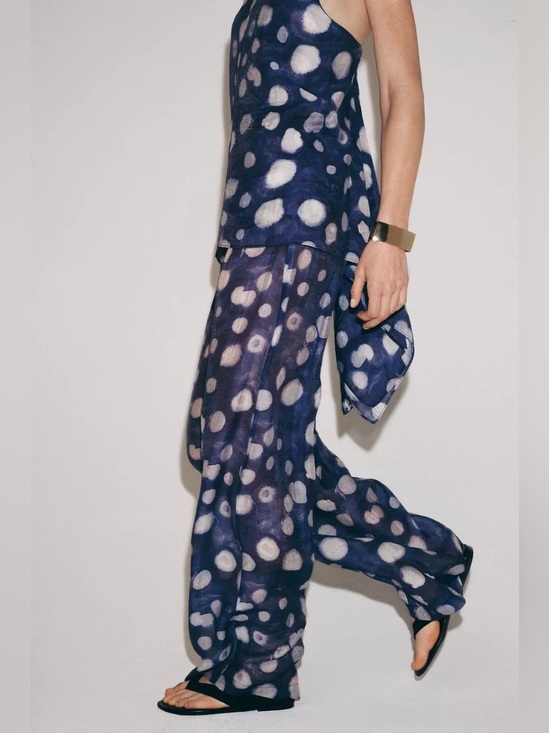 Zara Pants - Zara ZW Women's Navy Polka Dot  Pants. POP